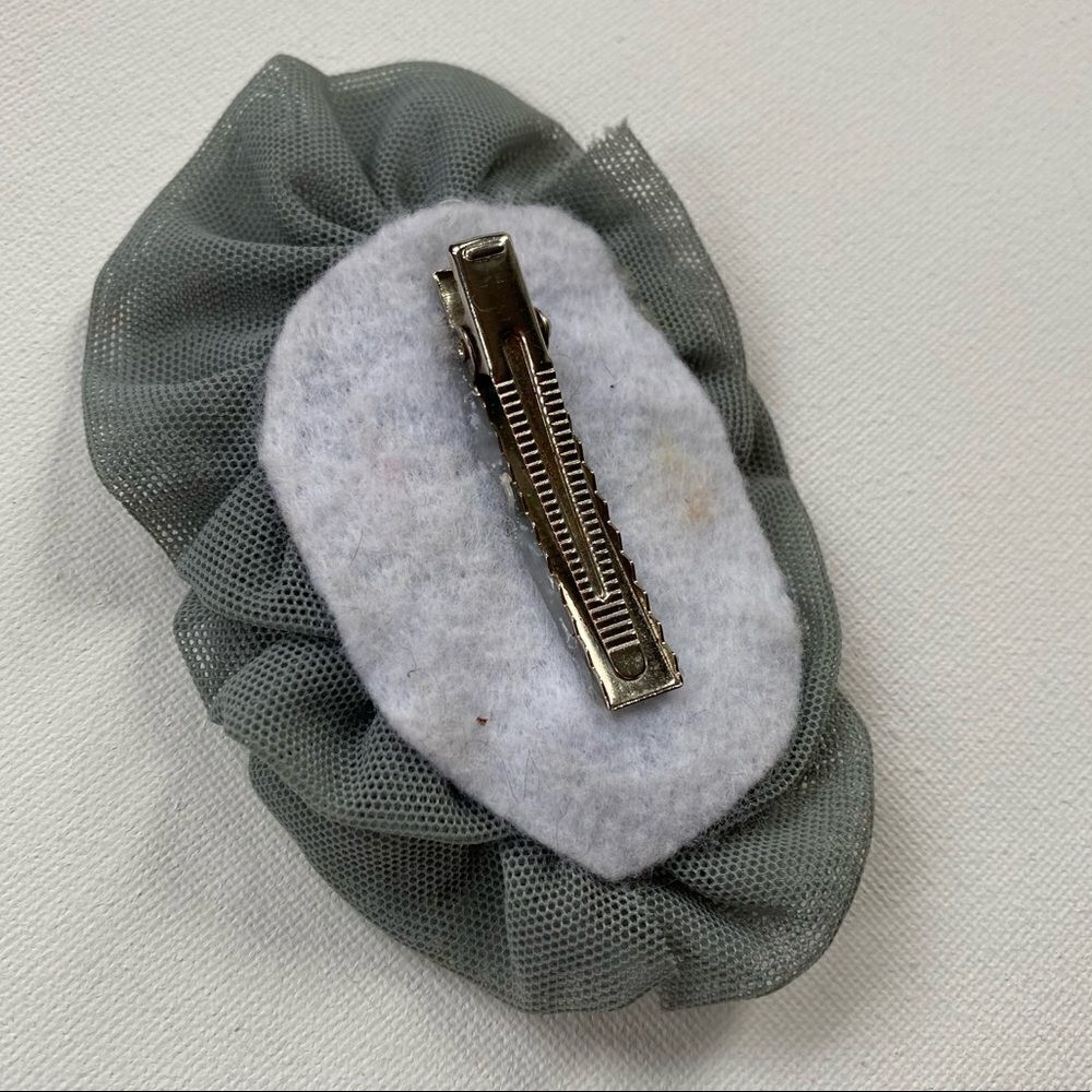 One of a Kind 1950’s Handmade Vintage Pleated Tiered Ruffle Crystal Hair Piece - Picture 5 of 7
